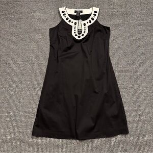 🆕 Nina Leonard Black Dress with White Embellishments